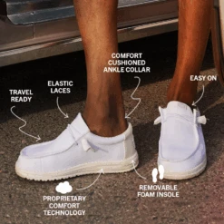 Wally Stretch Sox - White -Hey Dude Store 250512 HEYDUDE Global StretchSox Onsite AltPDP 900x900 Wally 5