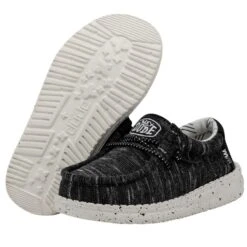 Wally Toddler Stretch - Black -Hey Dude Store 40035 001 WALLY TODDLER STRETCH BLACK LEFT 3