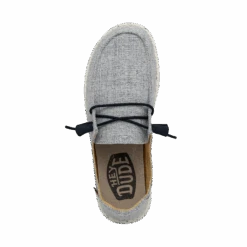 Wendy Chambray - White Light Blue -Hey Dude Store 40058 4ND WENDY CHAMBRAY WHITE BLUE LEFT TOP