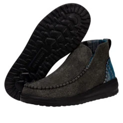 Denny Crafted Boot - Black/Black -Hey Dude Store 40209 060 DENNYHEAVYCANVAS BLACKBLACK LEFTPAIRBOTTOM