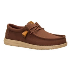 Wally Canvas - Brown -Hey Dude Store 40375 255 WALLYCANVAS BROWN 3QTR conversion1