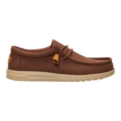 Wally Canvas - Brown -Hey Dude Store 40375 255 WALLYCANVAS BROWN RIGHT SIDE conversion1