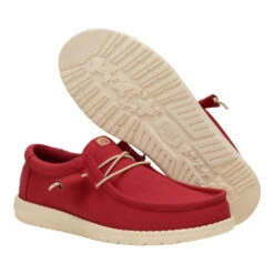 Wally Canvas - Chili -Hey Dude Store 40375 660 WALLYCANVAS CHILI PAIR BOTTOM conversion1