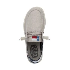 Wendy Texas Canvas - Off White -Hey Dude Store 40381 1LB WENDYTEXASCANVAS OFFWHITE LEFTTOP