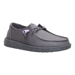 Wendy Canvas - Dark Grey -Hey Dude Store 40386 029 WENDYCANVAS DARKGREY 3QTR conversion1 0479db08 8b77 44e0 9141 56b1b2afff25