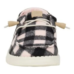 Wendy Buffalo Plaid - Pale Pink/Black -Hey Dude Store 40617 77X WENDYBUFFALOPLAID PALEPINK BLACK FRONT