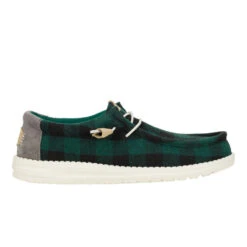 Wally Buffalo Plaid - Hunter Green -Hey Dude Store 40657 3WF WALLYBUFFALOPLAID HUNTERGREEN RIGHT SIDE conversion1