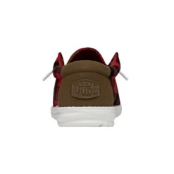 Wally Buffalo Plaid - Red And Black Plaid -Hey Dude Store 40657 610 WALLYBUFFALOPLAID RED LEFTBACK