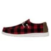 Wally Buffalo Plaid - Red And Black Plaid -Hey Dude Store 40657 610 WALLYBUFFALOPLAID RED LEFTSIDE
