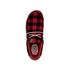 Wally Buffalo Plaid - Red And Black Plaid -Hey Dude Store 40657 610 WALLYBUFFALOPLAID RED LEFTTOP