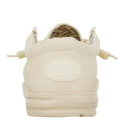 Wally Stretch Canvas - Stone White -Hey Dude Store 40700 1KA WALLY CANVAS STONE WHITE LEFT BACK