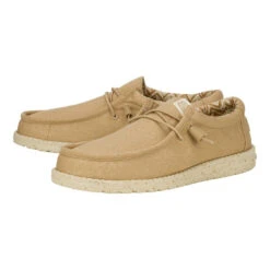 Wally Stretch Canvas - Tan -Hey Dude Store 40700 265 WALLY STRETCH CANVAS TAN LEFT PAIR