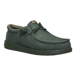 Wally Stretch Canvas - Deep Green -Hey Dude Store 40700 3TJ WALLYSTRETCHCANVAS DEEPGREEN RIGHT SIDE conversion1