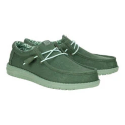 Wally Stretch Canvas - Duck Green/Iceberg Green -Hey Dude Store 40700 3YQ WALLYSTRETCHCANVAS DUCKGREEN ICEBERGGREEN PAIR conversion1