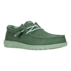 Wally Stretch Canvas - Duck Green/Iceberg Green -Hey Dude Store 40700 3YQ WALLYSTRETCHCANVAS DUCKGREEN ICEBERGGREEN RIGHT 3QTR conversion1