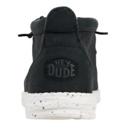 Wally Mid Canvas - Black/White -Hey Dude Store 40701 066 WALLY MID CANVAS BLACK WHITE LEFT BACK 1376