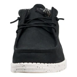 Wally Mid Canvas - Black/White -Hey Dude Store 40701 066 WALLY MID CANVAS BLACK WHITE LEFT FRONT