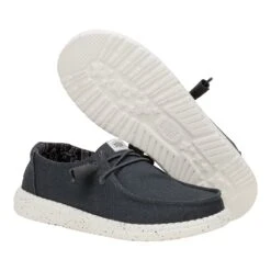 Wendy Stretch Canvas - Black -Hey Dude Store 40902 001 WENDYSTRETCHCANVAS BLACK PAIR BOTTOM