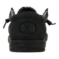 Wendy Stretch Canvas - Black/Black -Hey Dude Store 40902 060 WENDY CANVAS BLACK BLACK LEFT BACK