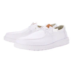 Wendy Stretch Canvas - White 14 Wendy Stretch Canvas - White -Hey Dude Store 40902 100 WENDY CANVAS WHITE LEFT PAIR