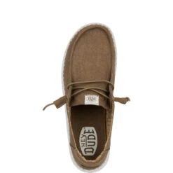 Wendy Stretch Canvas - Taupe -Hey Dude Store 40902 214 WENDY STRETCH CANVAS TAUPE LEFT TOP