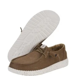 Wendy Stretch Canvas - Taupe -Hey Dude Store 40902 214 WENDY STRETCH CANVAS TAUPE PAIR BOTTOM 1