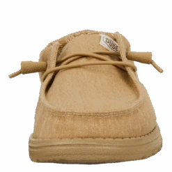 Wendy Stretch Canvas - Tan/Tan 10 Wendy Stretch Canvas - Tan/Tan -Hey Dude Store 40902 2U3 WENDY CANVAS TAN TAN LEFT FRONT