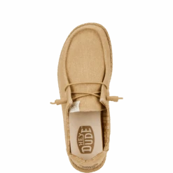 Wendy Stretch Canvas - Tan/Tan 11 Wendy Stretch Canvas - Tan/Tan -Hey Dude Store 40902 2U3 WENDY CANVAS TAN TAN LEFT TOP