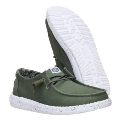 Wendy Stretch Canvas - Deep Green -Hey Dude Store 40902 3TJ WENDYSTRETCHCANVAS DEEPGREEN PAIR BOTTOM conversion1