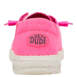 Wendy Stretch Canvas - Neon Pink -Hey Dude Store 40902 676 WENDY CANVAS NEON PINK LEFT BACK conversion1
