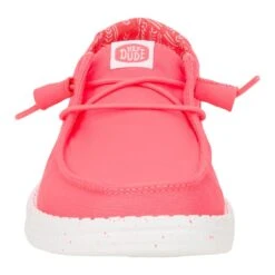 Wendy Stretch Canvas - Fiery Coral -Hey Dude Store 40902 79C WENDYSTRETCHCANVAS FIERYCORAL FRONT