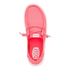 Wendy Stretch Canvas - Fiery Coral -Hey Dude Store 40902 79C WENDYSTRETCHCANVAS FIERYCORAL TOP