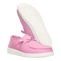 Wendy Stretch Canvas - Foxglove Pink -Hey Dude Store 40902 79S WENDYSTRETCHCANVAS FOXGLOVEPINK PAIR BOTTOM conversion1