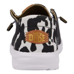 Wendy Animal - Black/Cow -Hey Dude Store 41037 0HO WENDY ANIMAL BLACK COW LEFT BACK