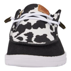 Wendy Animal - Black/Cow -Hey Dude Store 41037 0HO WENDY ANIMAL BLACK COW LEFT FRONT