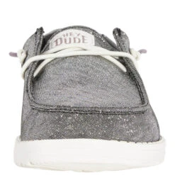 Wendy Metallic Sparkle - Charcoal -Hey Dude Store 41082 025 WENDY METALLIC SPARKLE CARCOAL LEFT FRONT conversion1