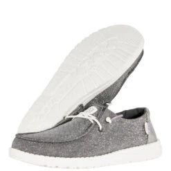 Wendy Metallic Sparkle - Charcoal -Hey Dude Store 41082 025 WENDY METALLIC SPARKLE CARCOAL LEFT PAIR BOTTOM conversion1