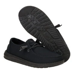 Wendy Canvas Mono - Black/Ash Rose 12 Wendy Canvas Mono - Black/Ash Rose -Hey Dude Store 41328 0PW WENDYCANVASMONO BLACK ASHROSE PAIR BOTTOM conversion1