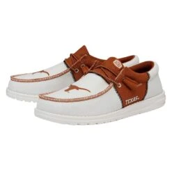 Men's Wally Tri Texas Longhorns - Burnt Orange -Hey Dude Store 41341 84M WALLYTRITEXASLONGHORNS BURNTORANGEWHITE LEFTPAIRSIDE