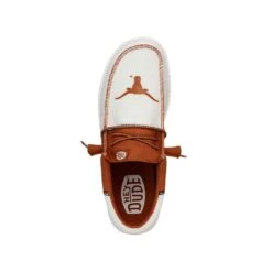 Men's Wally Tri Texas Longhorns - Burnt Orange -Hey Dude Store 41341 84M WALLYTRITEXASLONGHORNS BURNTORANGEWHITE LEFTTOP