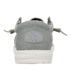 Wally Stretch Canvas Wide - Light Grey -Hey Dude Store 41785 007 WallyStretchCanvasWide LightGrey LEFT BACK conversion1 4e793edd 9ece 4015 a381 b435d4902567
