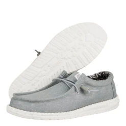 Wally Stretch Canvas Wide - Light Grey -Hey Dude Store 41785 007 WallyStretchCanvasWide LightGrey PAIR BOTTOM conversion1 49091787 dd87 4d99 994f 6f7488896de2