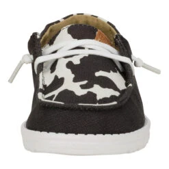 Wendy Youth Animal - Black/Cow -Hey Dude Store 41797 0HO WENDY Y ANIMAL BLACK COW LEFT FRONT conversion1