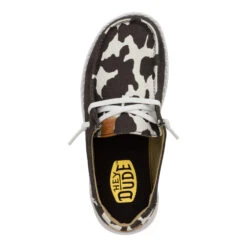 Wendy Youth Animal - Black/Cow -Hey Dude Store 41797 0HO WENDY Y ANIMAL BLACK COW LEFT TOP conversion1