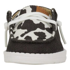 Wendy Toddler Animal - Black/Cow -Hey Dude Store 41798 0HO WENDY T ANIMAL BLACK COW LEFT FRONT conversion1 1