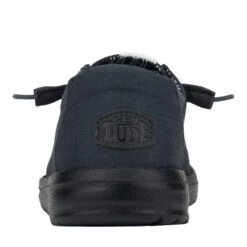 Wendy Stretch Canvas Wide - Black/Black -Hey Dude Store 41804 060 WENDY CANVAS BLACK BLACK LEFT BACK1 conversion1