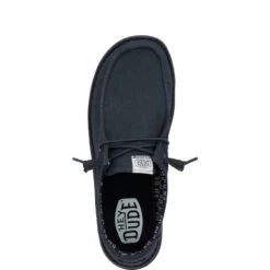 Wendy Stretch Canvas Wide - Black/Black -Hey Dude Store 41804 060 WENDY CANVAS BLACK BLACK LEFT TOP1 conversion1