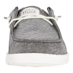 Wendy Metallic Sparkle Wide - Charcoal -Hey Dude Store 41806 025 WENDY METALLIC SPARKLE CARCOAL LEFT FRONT