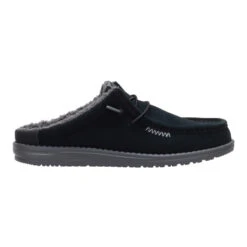 Wally Slip Warmth - Black/Smoke Grey -Hey Dude Store 41869 0PM WALLYSLIPWARMTH BLACKSMOKEGREY RIGHT LATERAL conversion1