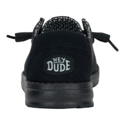 Wendy Stretch Sox - Black/Black -Hey Dude Store 41878 060 WENDY STRETCH MESH BLACK BLACK LEFT BACK